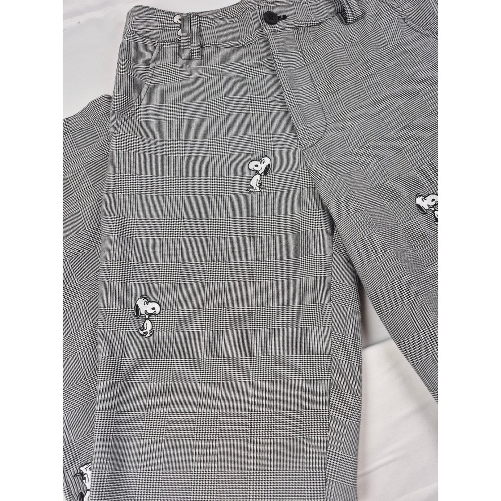Lazy Oaf Peanuts Snoopy Pants Womens 24 Plaid Workwear Streetwear - Picture 5 of 5